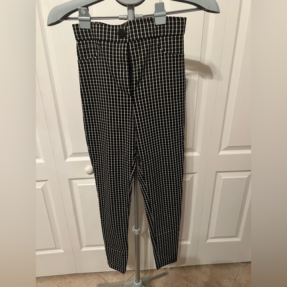Zara Skinny black white geometric leggings pants